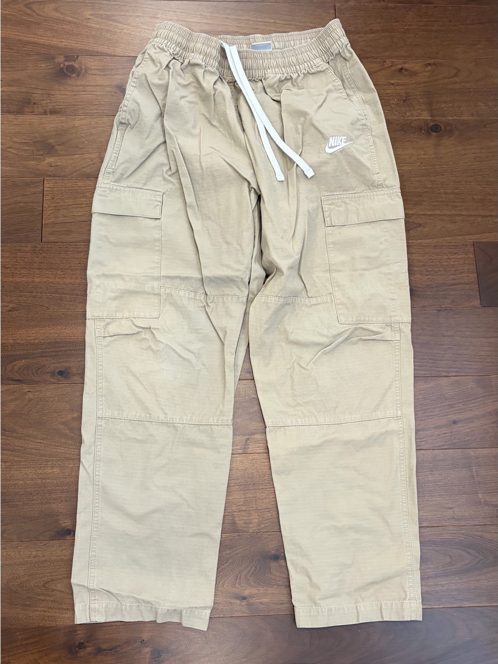 Nike Men’s Beige Cargo Pants with Drawstring